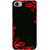 LG Q6 Case, Red Black Floral Design Slim Fit Hard Case Cover/Back Cover for LG Q6