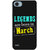 LG Q6 Case, Legends Are Born In March Slim Fit Hard Case Cover/Back Cover for LG Q6