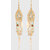 Jazz  Designer Tassel Leaf with Beaded Gold Plated Dangler Fashion Hook Long Earrings for Girls Ladies