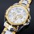 Rosra Round Dial Gold  Silver Metal Strap Men Quartz Watch For Men