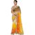 Florence Beige  Yellow Chiffon Embroidered  Party Wear  Saree with Blouse