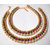 Rainbow color stone pearl golden anklet
