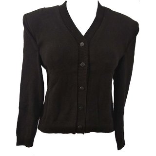 Woolen Saree Blouse Sweater for Ladies Full Sleeves Black Color Large