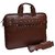 Emerence 15.6 inch Synthetic Sleek Faux Leather Laptop and Tablet Bag For Macbook Pro, Macbook Air,(Brown)