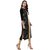Janasya Women's Black Foil Printed Crepe Straight Kurti