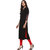 Janasya Women's Black Embellished Crepe Straight Kurti