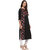 Janasya Women's Black Printed Crepe Straight Kurti