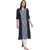 Janasya Women's Navy Blue Printed Crepe Straight Kurti