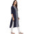 Janasya Women's Navy Blue Printed Crepe Straight Kurti