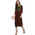 Janasya Women's Brown Printed Crepe Straight Kurti
