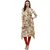 Janasya Women's Cream Printed Cotton Asymmetric Kurti