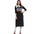 Janasya Women's Black Printed Crepe Straight Kurti