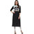 Janasya Women's Black Printed Crepe Straight Kurti