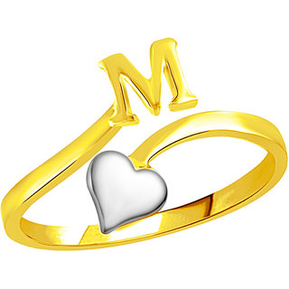 Buy Vidhi Jewels Gold Plated Alphabet Initial M with Heart Alloy Brass
