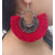 Verceys Silver Oxidized Red Thread Afghani Beautiful Jhumki Earring Drop Earrings For Girls And Women