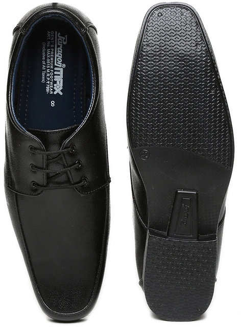 paragon black formal shoes