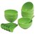 Set of 12 pcs Microwave Safe Soup Bowl(6 Bowl + 6 Spon) in Opalware Material- 100 ml Green
