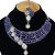 Blue Pretty Stylish  Party Wear Silver Plated Kundan Zerconic Necklace Jewelry Set