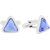 The Jewelbox Triangle Blue Rhodium Plated Brass Cufflink Pair for Men
