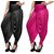 Ladies Plain Dhoti Pant Black  Pink Set of 2