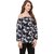 Amiable Casual 3/4 Sleeve Printed Women Blue 2 Top