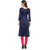 Kvsfab Navy Blue & Coral/Pink Colour Un Stitched Dress Material
