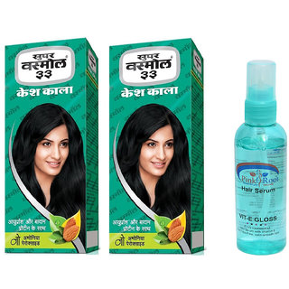 Buy Pink Root Hair Serum (100ml) with 2 x Super Vasmol 33 Kesh Kala Hair Oil  100ml Pack of 3 Online @ ₹339 from ShopClues