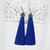 JewelMaze Marcasite Stone And Blue Thread Tassel Earrings-1310932H