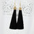 JewelMaze Black Thread Gold Plated Tassel Earrings-1310934E