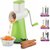 Ankur Vegetable Grater Mandoline Slicer, Rotary Drum Fruit Cutter Cheese Shredder with 3 Stainless Steel Rotary Blades