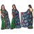 Meia Green Georgette Printed Saree With Blouse