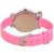 Glory Pink Style Heart Shape Diamond Fancy look Collection PU Analog Watch - For Women