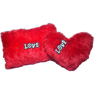 Set of 2 Heart Shape Love Soft Cushion Pillow Teddy Bear Valentine Love Gift