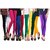 (PACK OF 10) Women's Cotton Leggings - Free Size -Mix Color