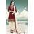 The Woman Taxfeb Cotton Patiyala Salwar Suit Marron and Cream for Girls/Woman