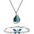 Mahi Rhodium Plated Azure Blue Bracelet and Heart Pendant Combo with Crystal Stones CO1104646R