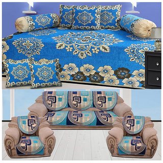 Buy The Intellect Bazaar 500 TC Chenille Sofa Cover and 