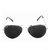 Wrode Silver Black Aviator Sunglasses for men and women