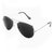 Wrode Silver Black Aviator Sunglasses for men and women