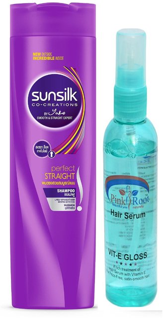 Buy Sunsilk Perfect Straight Shampoo With Pink Root Hair Serum