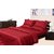 Mark Home Maroon Color Cotton Single Bed Sheets With Two Pillow Covers