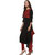 Janasya Women's Black Printed Crepe Asymmetric Kurti
