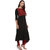 Janasya Women's Black Printed Crepe Asymmetric Kurti