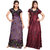 Be You Serena Satin Purple-Maroon Women Floral Printed Maternity Gowns Combo pack of 2