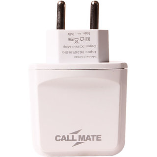Buy Callmate 3 USB 3.1Amp Fast Charger - White Online @ ₹299 from ShopClues