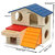 Two Stories Wooden Pet House cum Villa with ladder, food shelf and Platform, Safe, Comfortable and foldable for Hamster