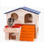 Two Stories Wooden Pet House cum Villa with ladder, food shelf and Platform, Safe, Comfortable and foldable for Hamster