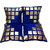 Cushion Covers in Trendy Royal Blue Velvet with Golden Patch  1616  by Color Expressions