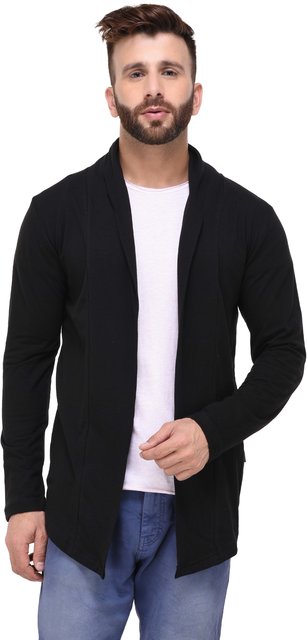 Buy Rigo Black open Long Cardigan full Sleeve Shrug for Men Online @ ₹1399  from ShopClues