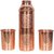 CopperKing  Embossed Copper Bottle- 800ML, Leak Proof With Two Glass Gift Set.